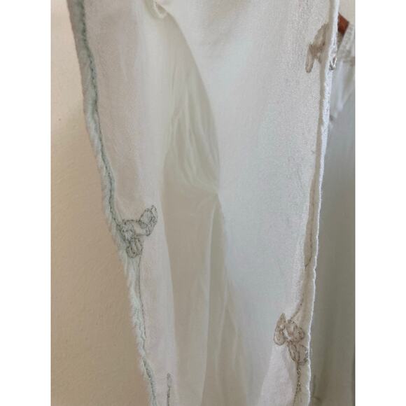 Melissa Odabash Mint Ivory Tunic Kaftan Cover up Sparkle Embroidery 100% Cotton - Picture 8 of 16